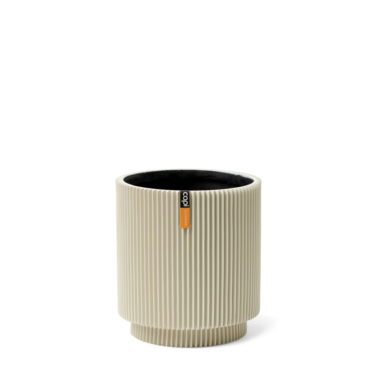Vase Cylinder Groove Beige Vase Cylinder Groove Beige