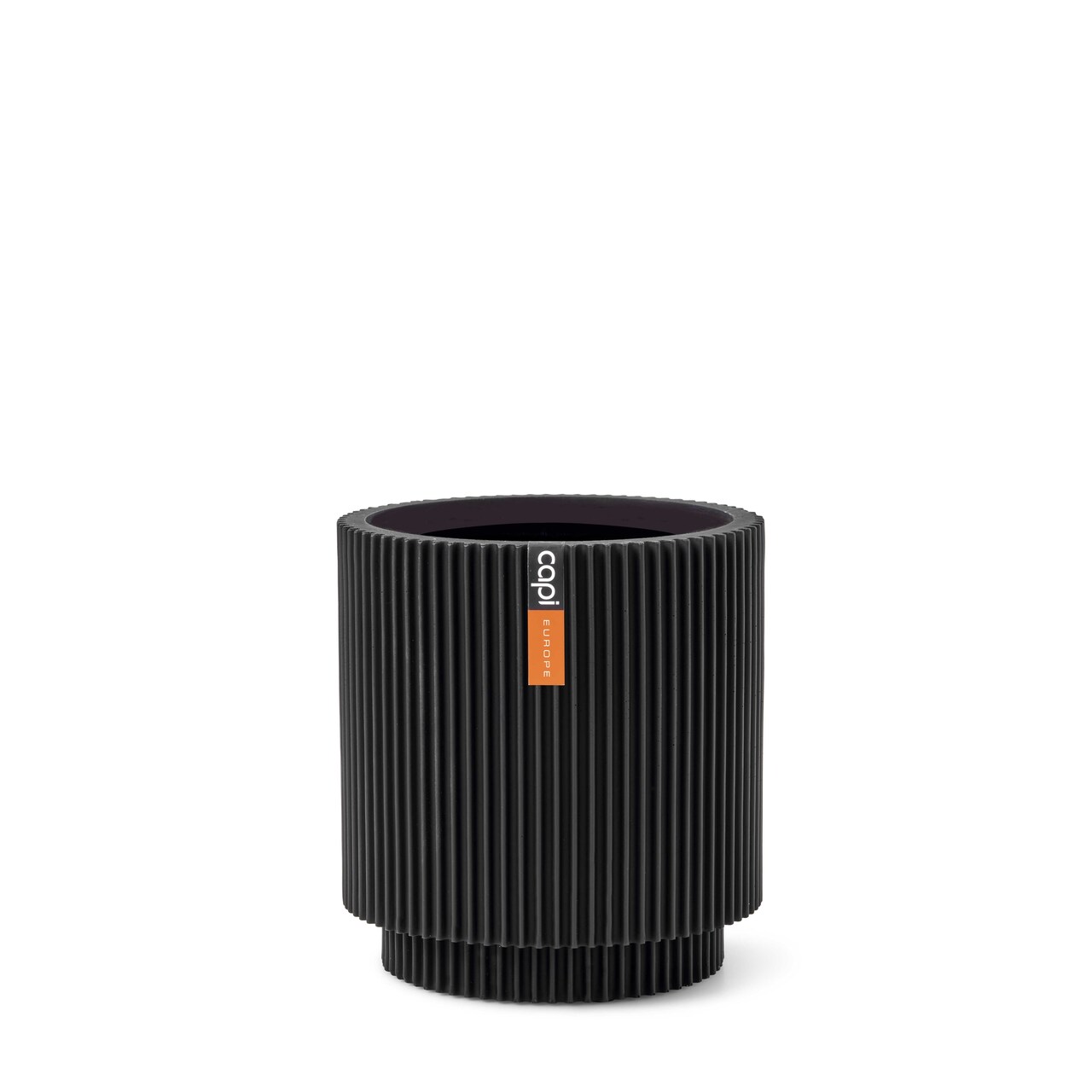 Vase Cylinder Groove Black Vase Cylinder Groove Black