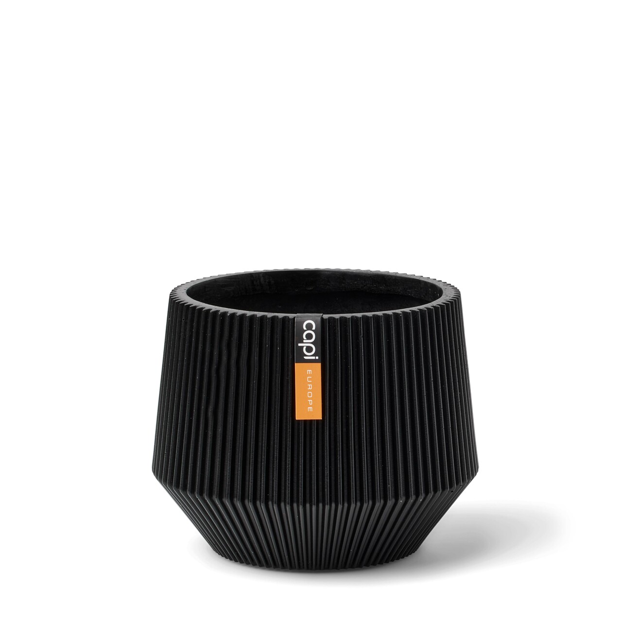 Vase Cylinder Geo Groove Black Vase Cylinder Geo Groove Black