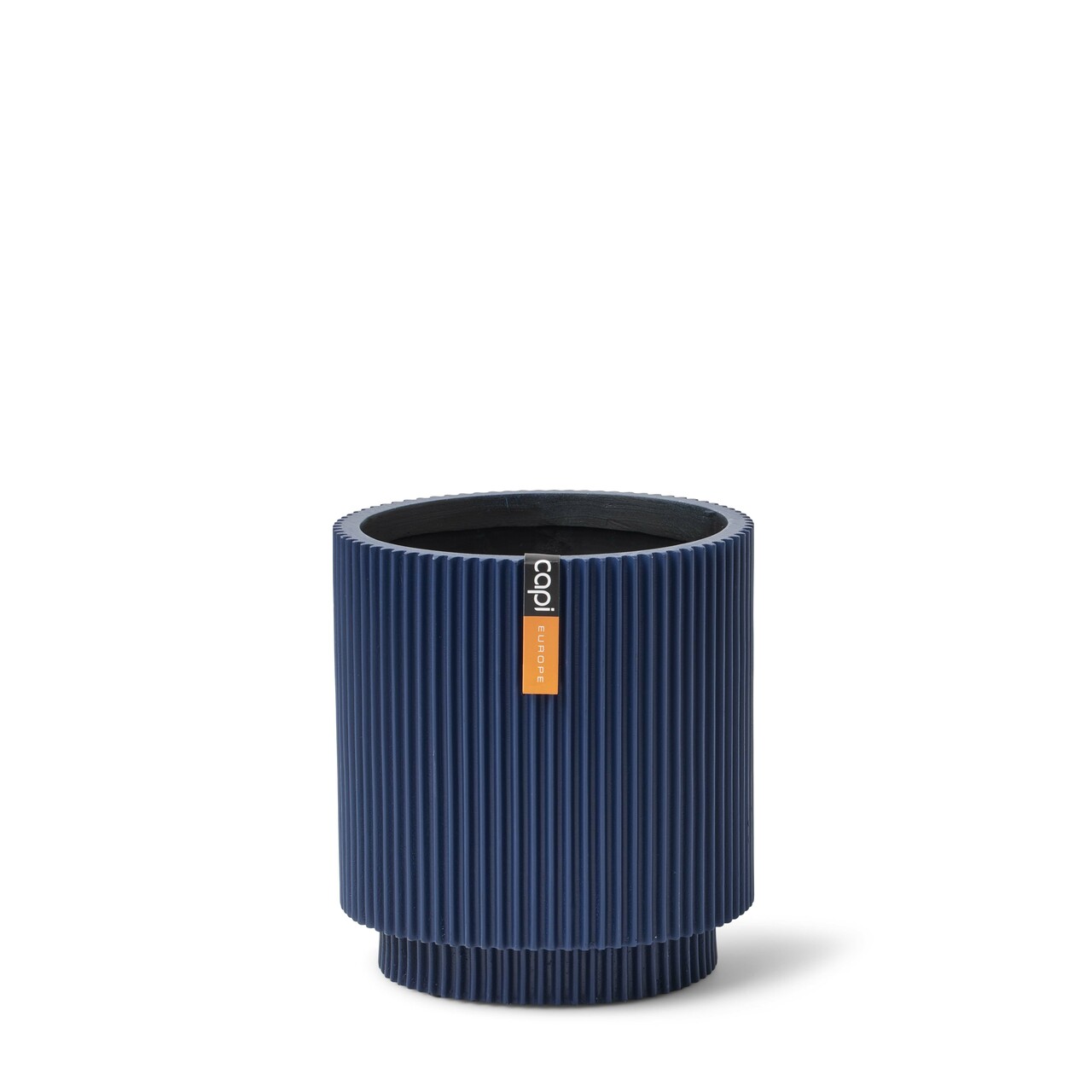 Vase Cylinder Groove Dark Blue