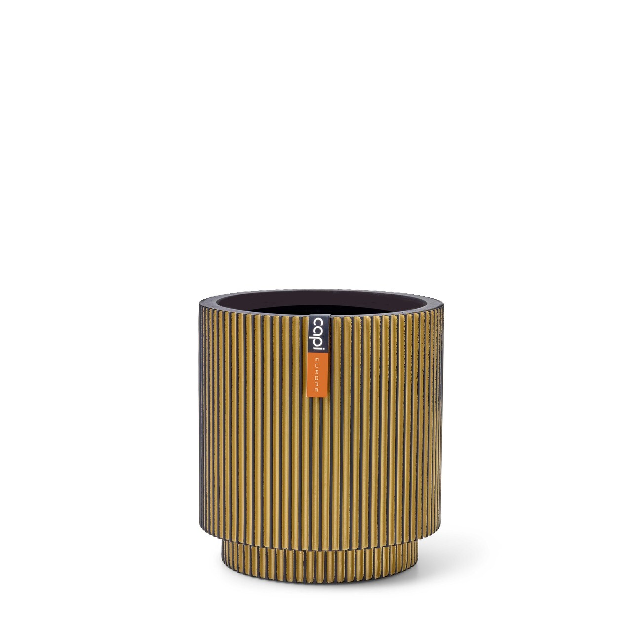 Vase Cylinder Groove Black Gold Vase Cylinder Groove Black Gold