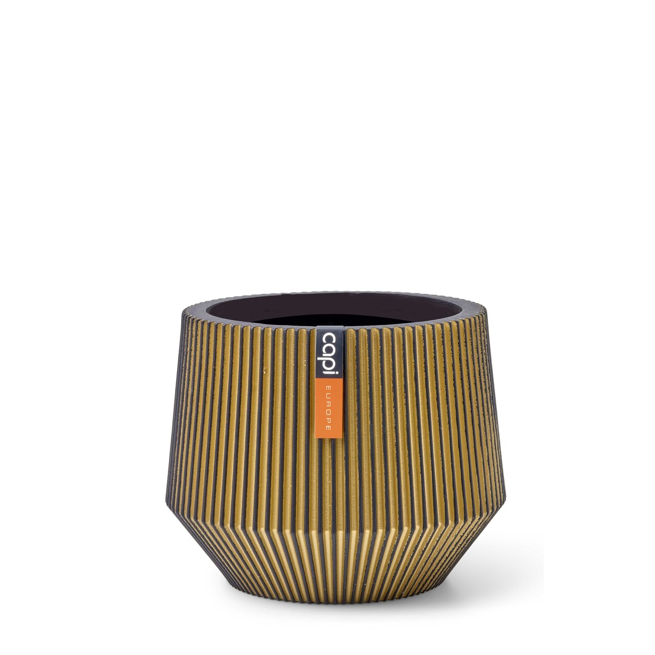Vase Cylinder Geo Groove Black Gold Vase Cylinder Geo Groove Black Gold