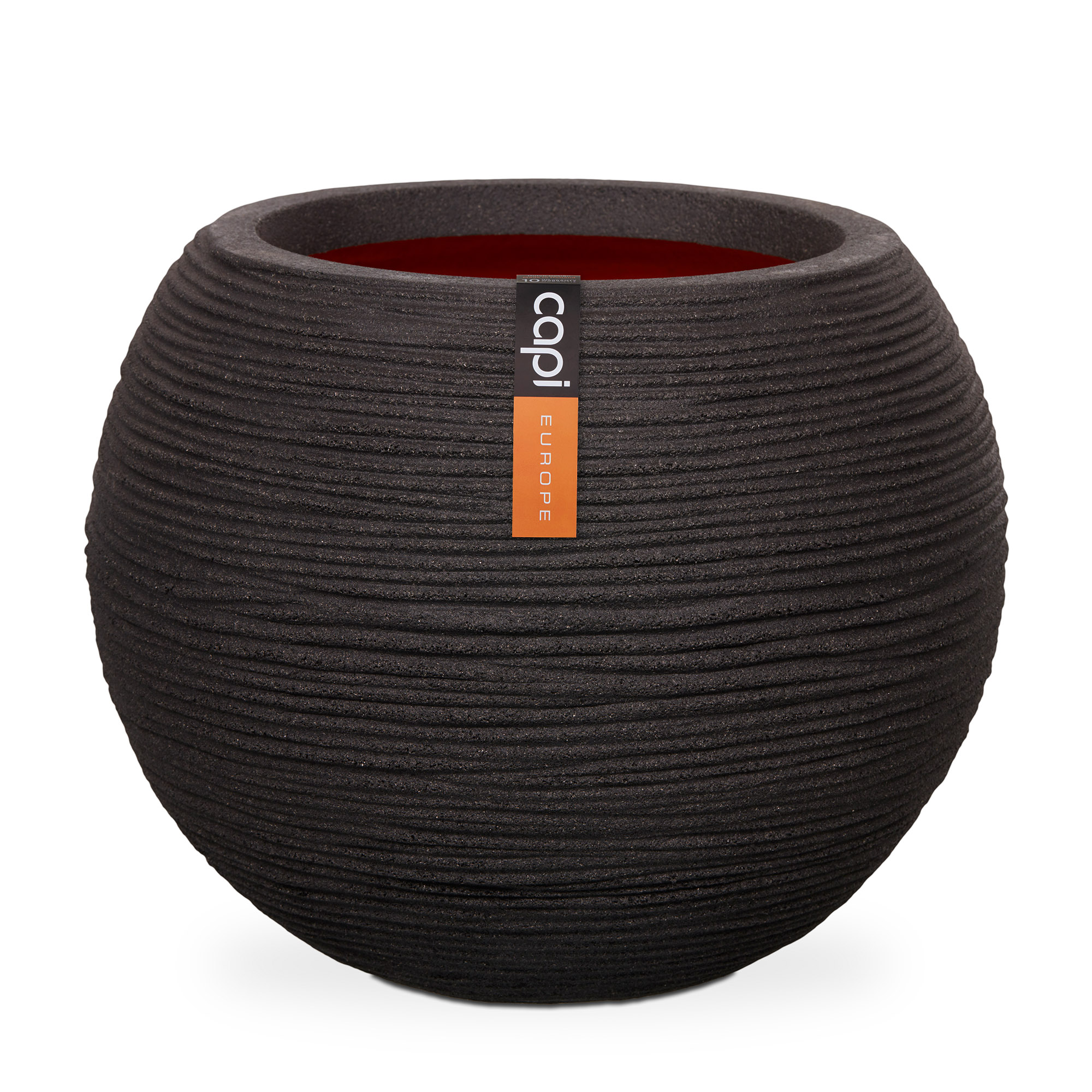 Vase Ball Rib NL Black Vase Ball Rib NL Black