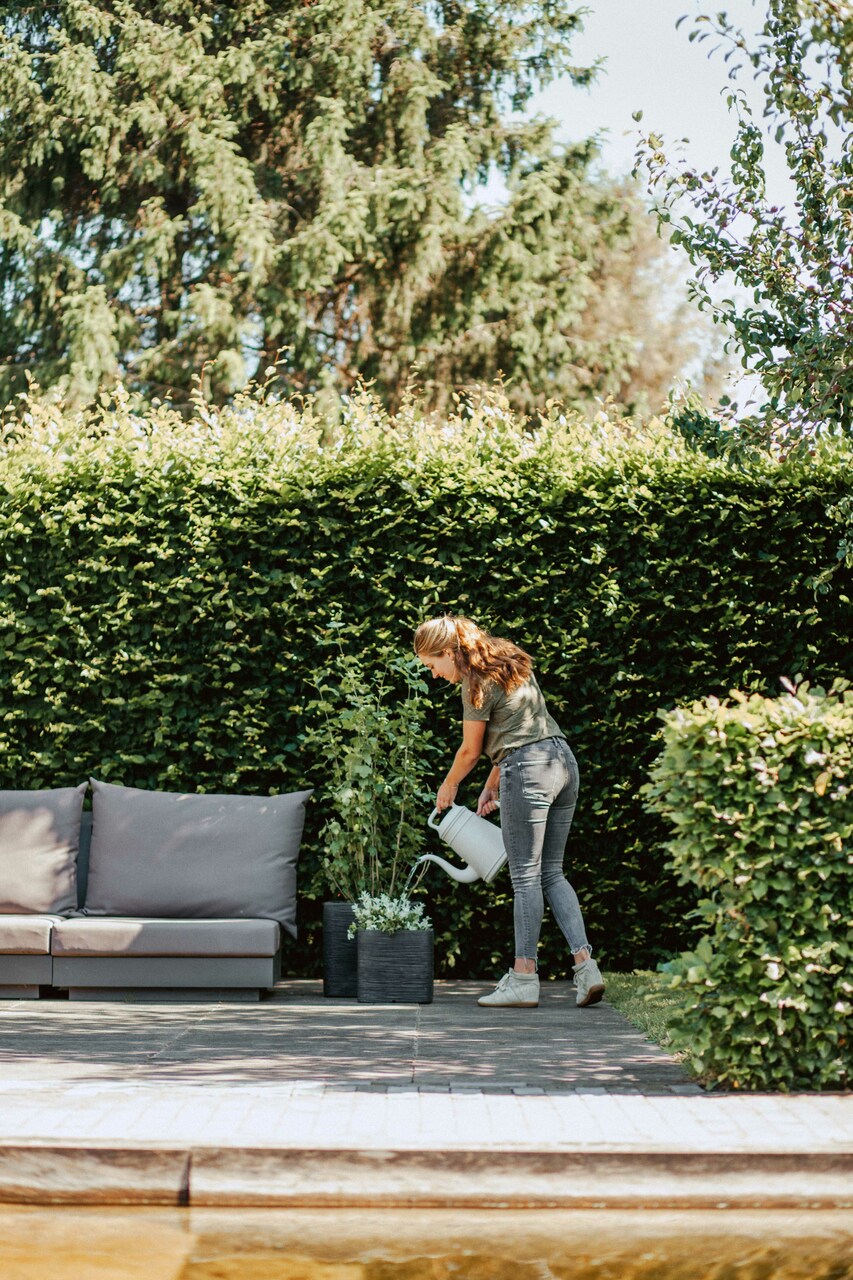 Planter Square Rib NL Black