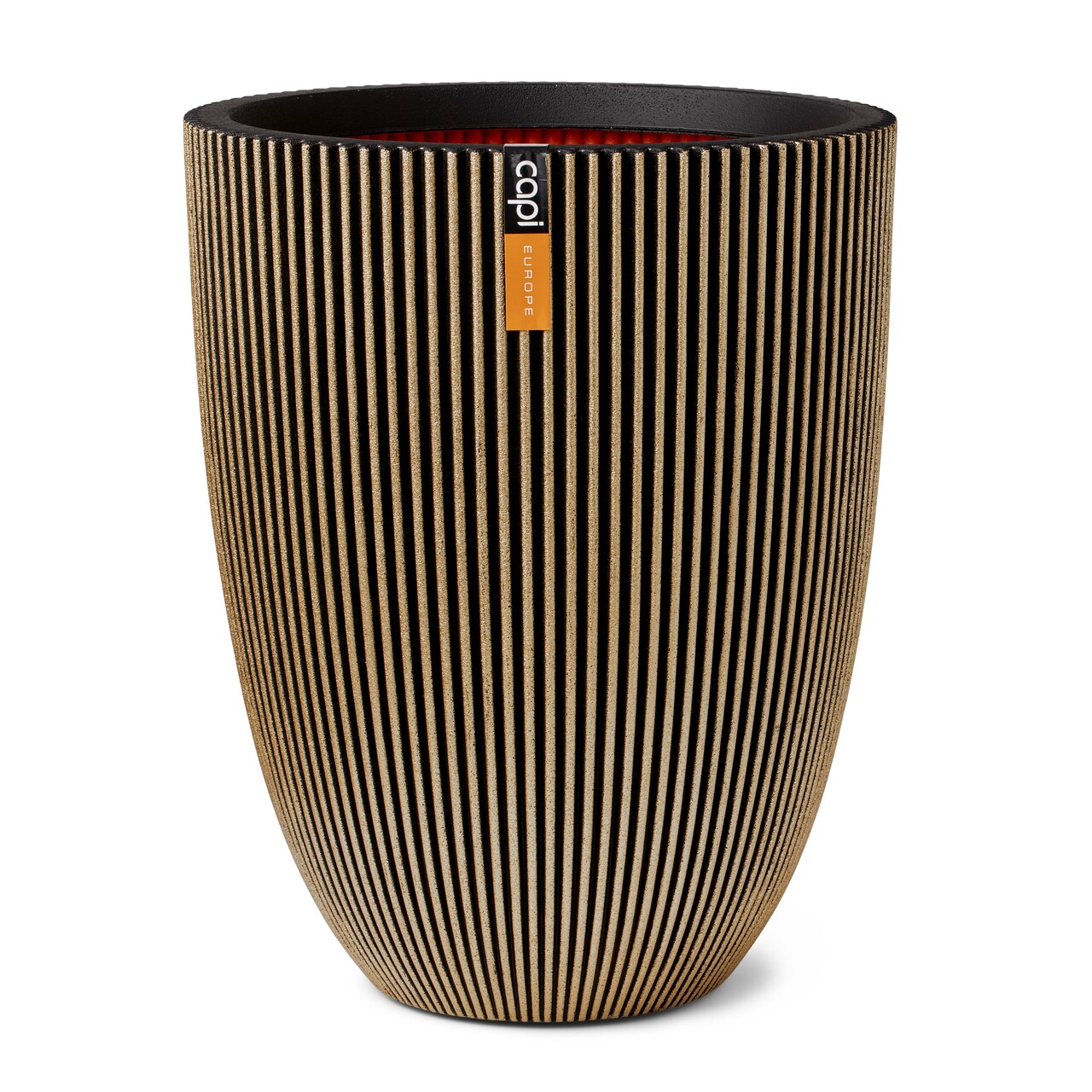 Vase Elegant Low Groove NL Black Gold Vase Elegant Low Groove NL Black Gold