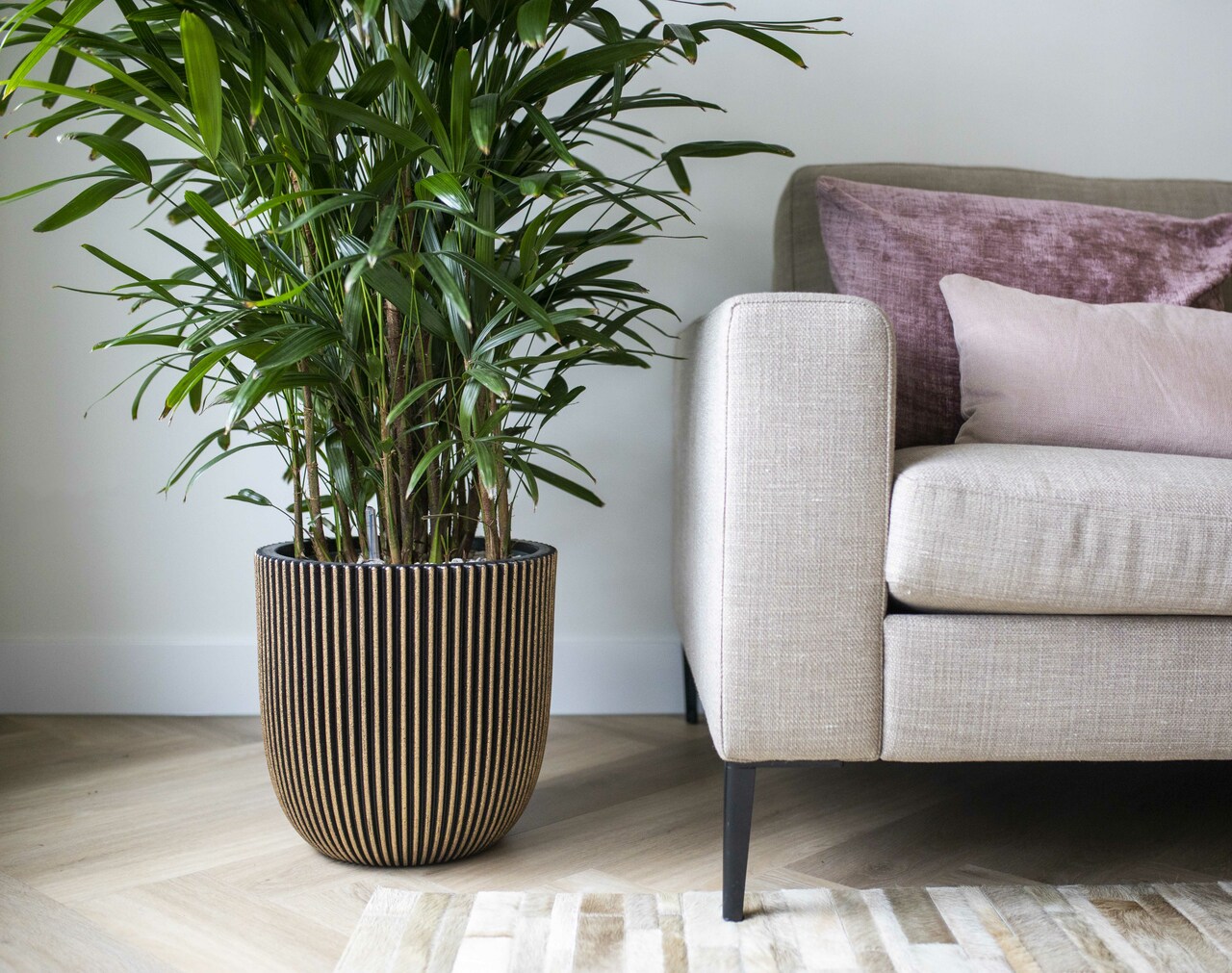 Planter Ball Groove NL Black Gold