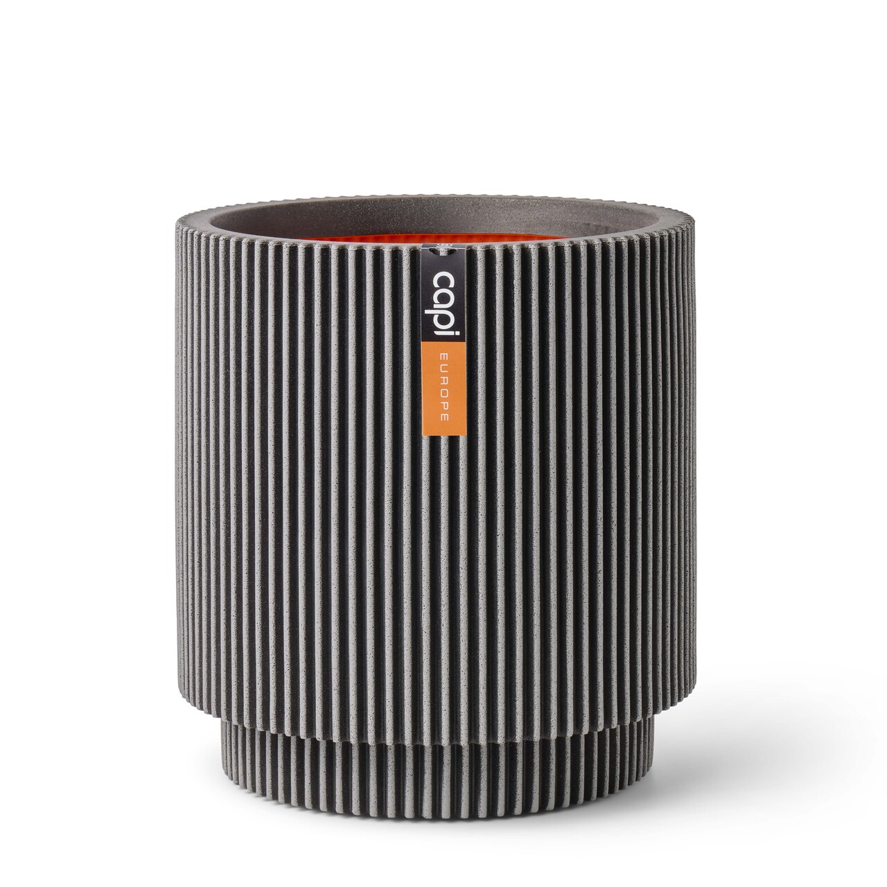 Vase Cylinder Groove NL Anthracite