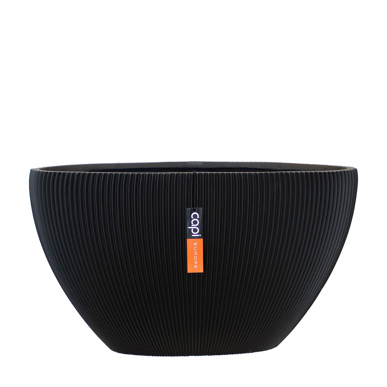 Planter Oval Groove Black Planter Oval Groove Black
