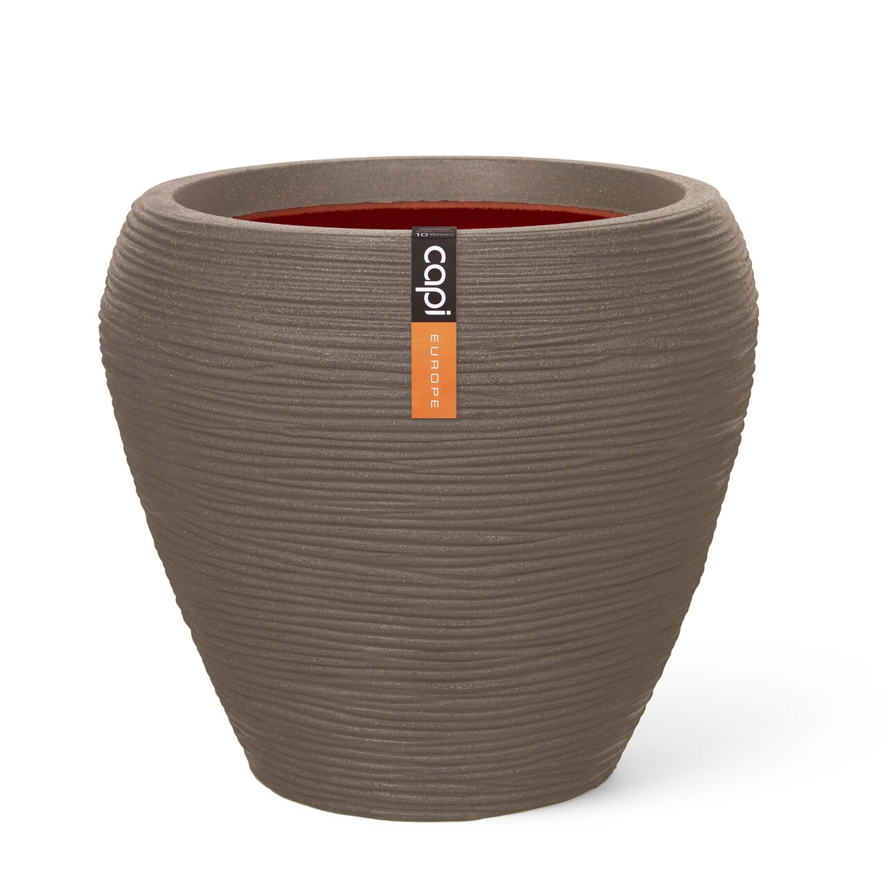 Vase taper round Rib NL warm taupe Vase taper round Rib NL warm taupe