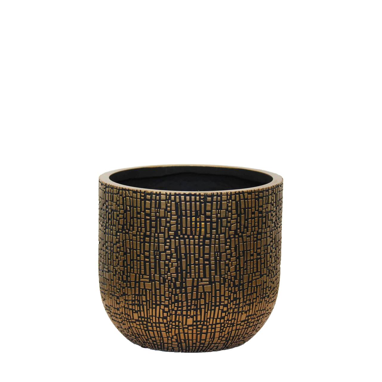 Indoor Skin Planter Ball Black gold