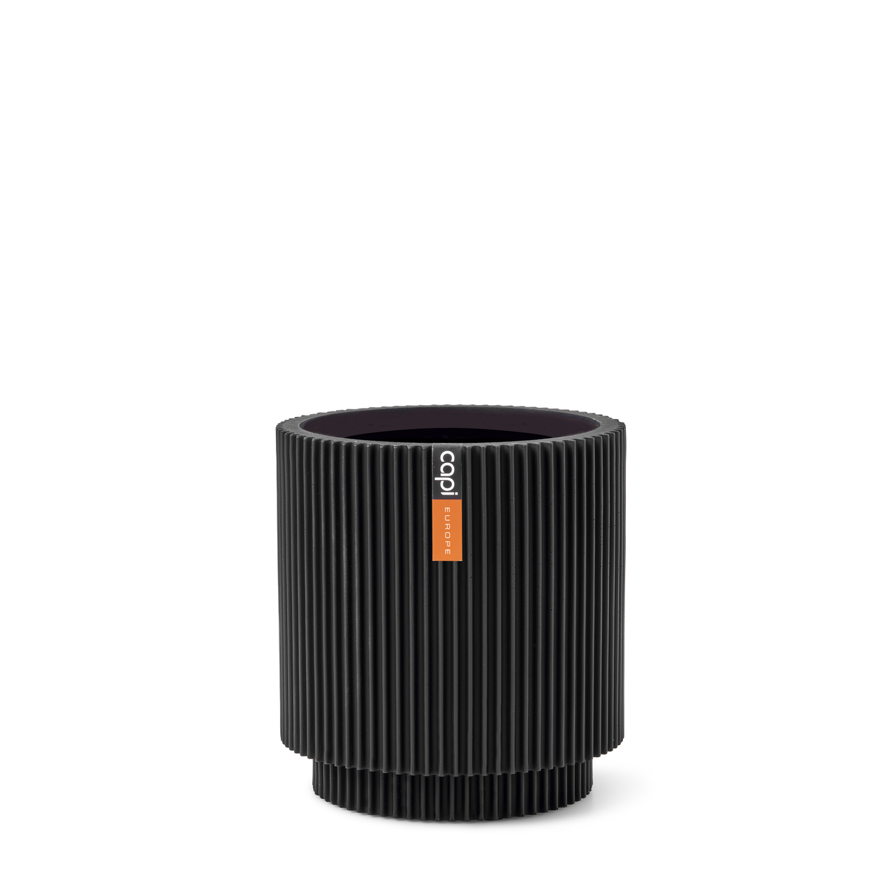 Indoor Groove Vase Cylinder Black