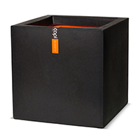 Planter Square Smooth Black