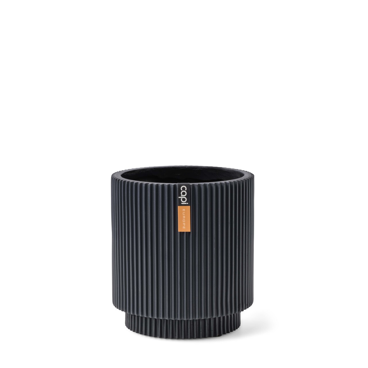 Indoor Groove Vase Cylinder Graphite Grey Indoor Groove Vase Cylinder Graphite Grey
