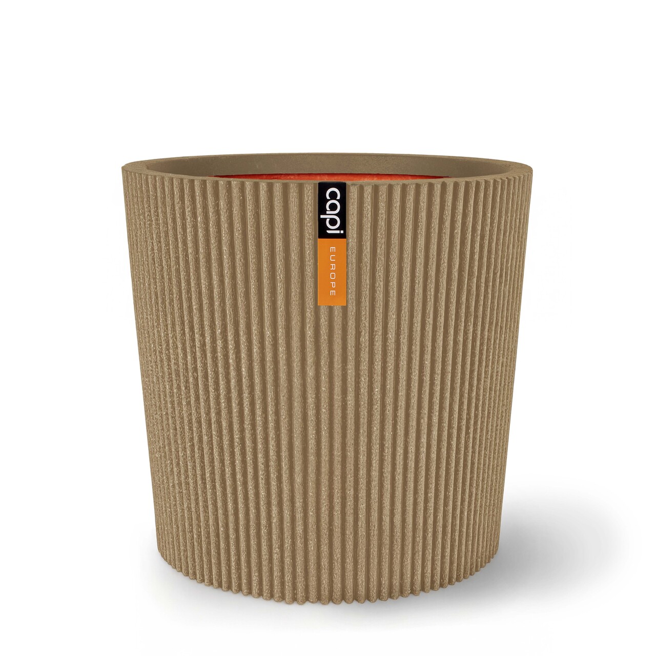 Vase Conical Groove Beige