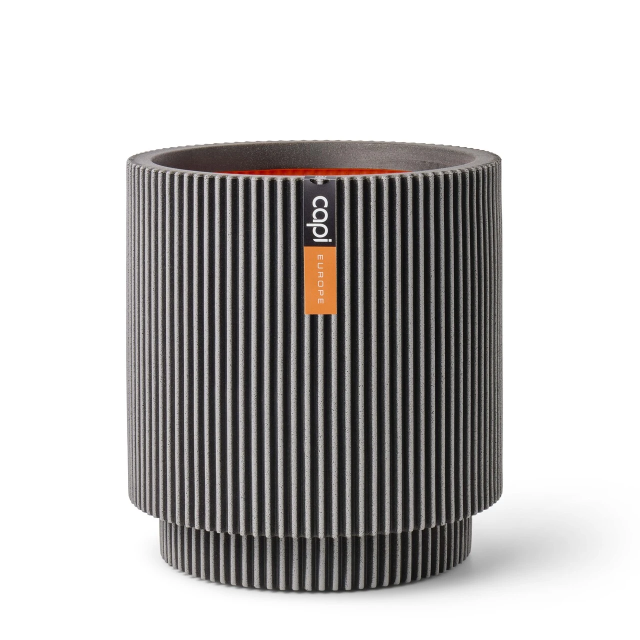 Vase Cylinder Groove Anthracite