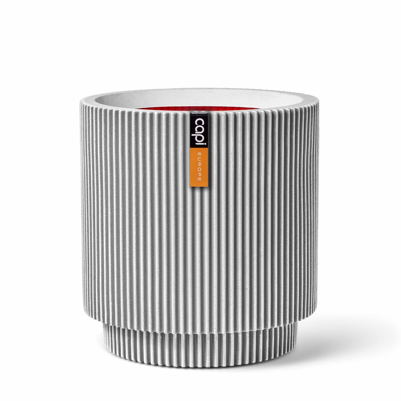 Vase Cylinder Groove Ivory