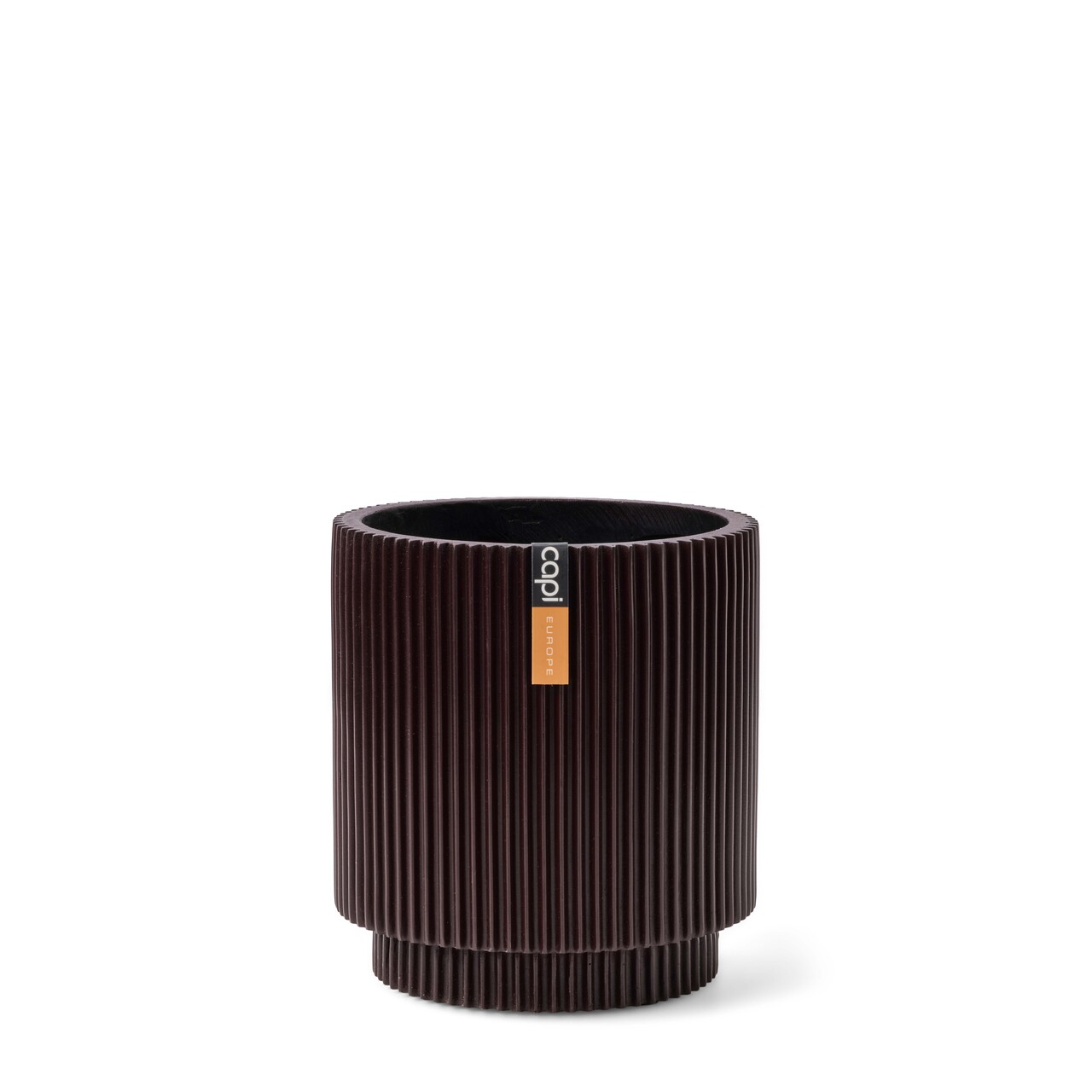 Indoor Groove Vase Cylinder Black red