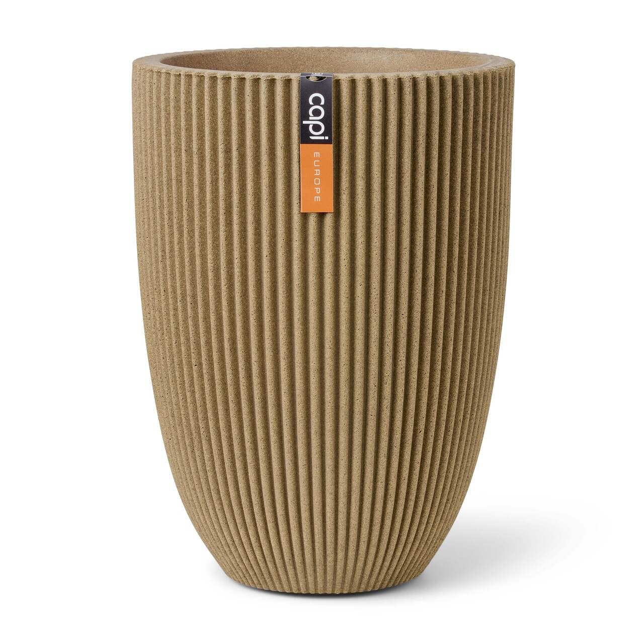 Vase Elegant Low Groove Beige Vase Elegant Low Groove Beige