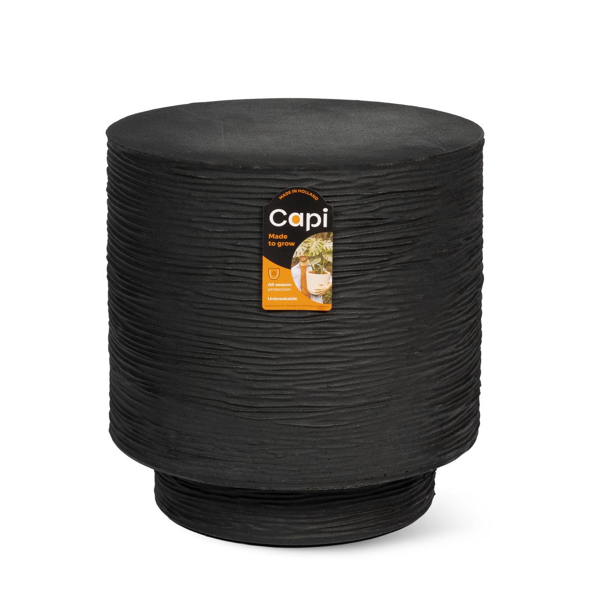 Pillar Round Rib Black