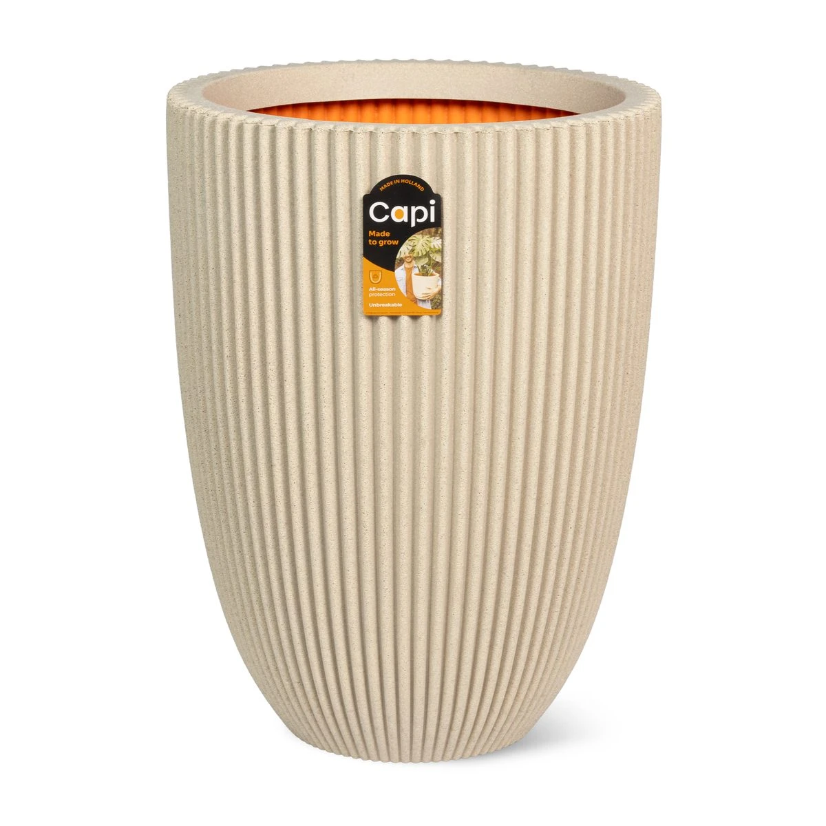 Vase Elegant Low Groove Pebble