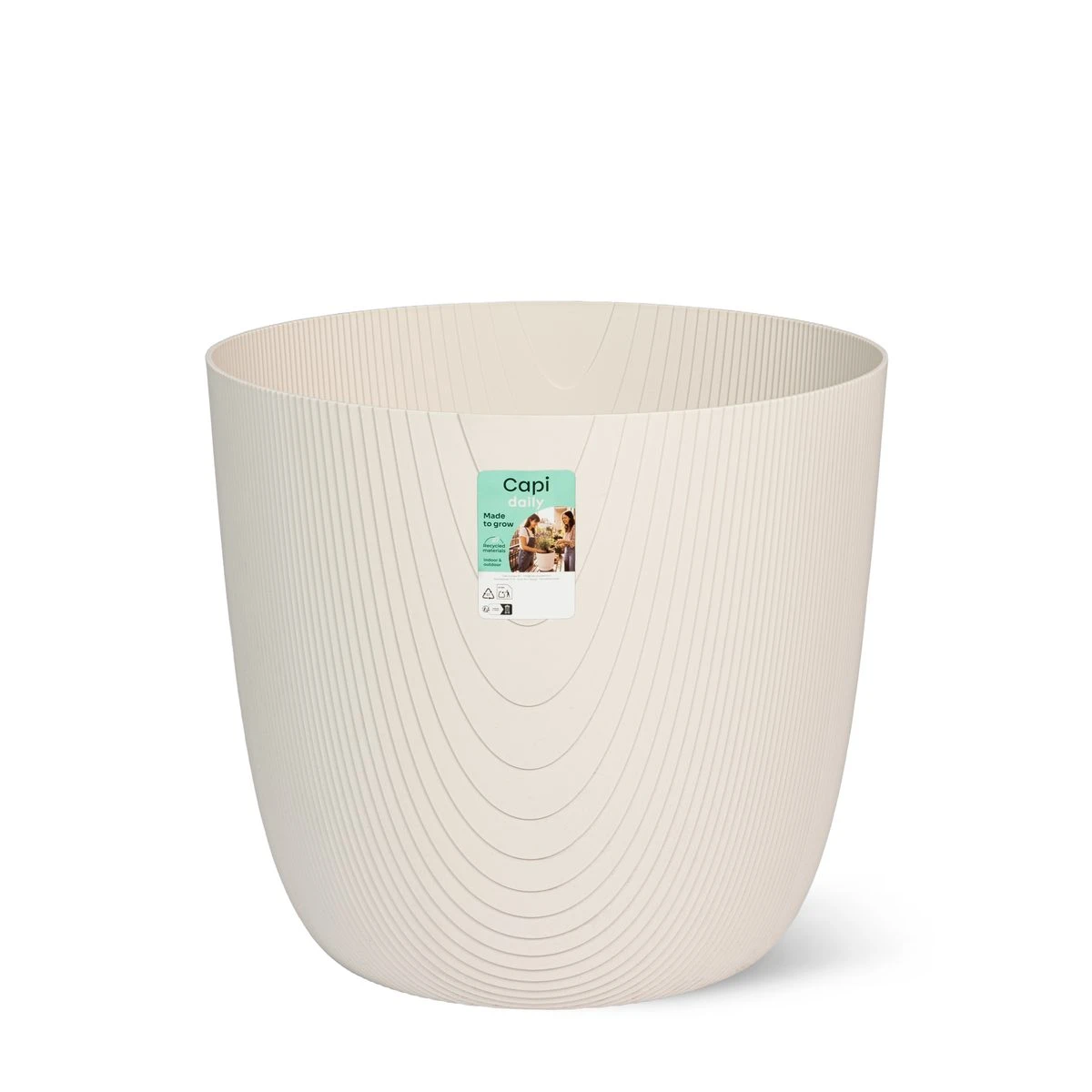 Daily planter ball Wood Off-white